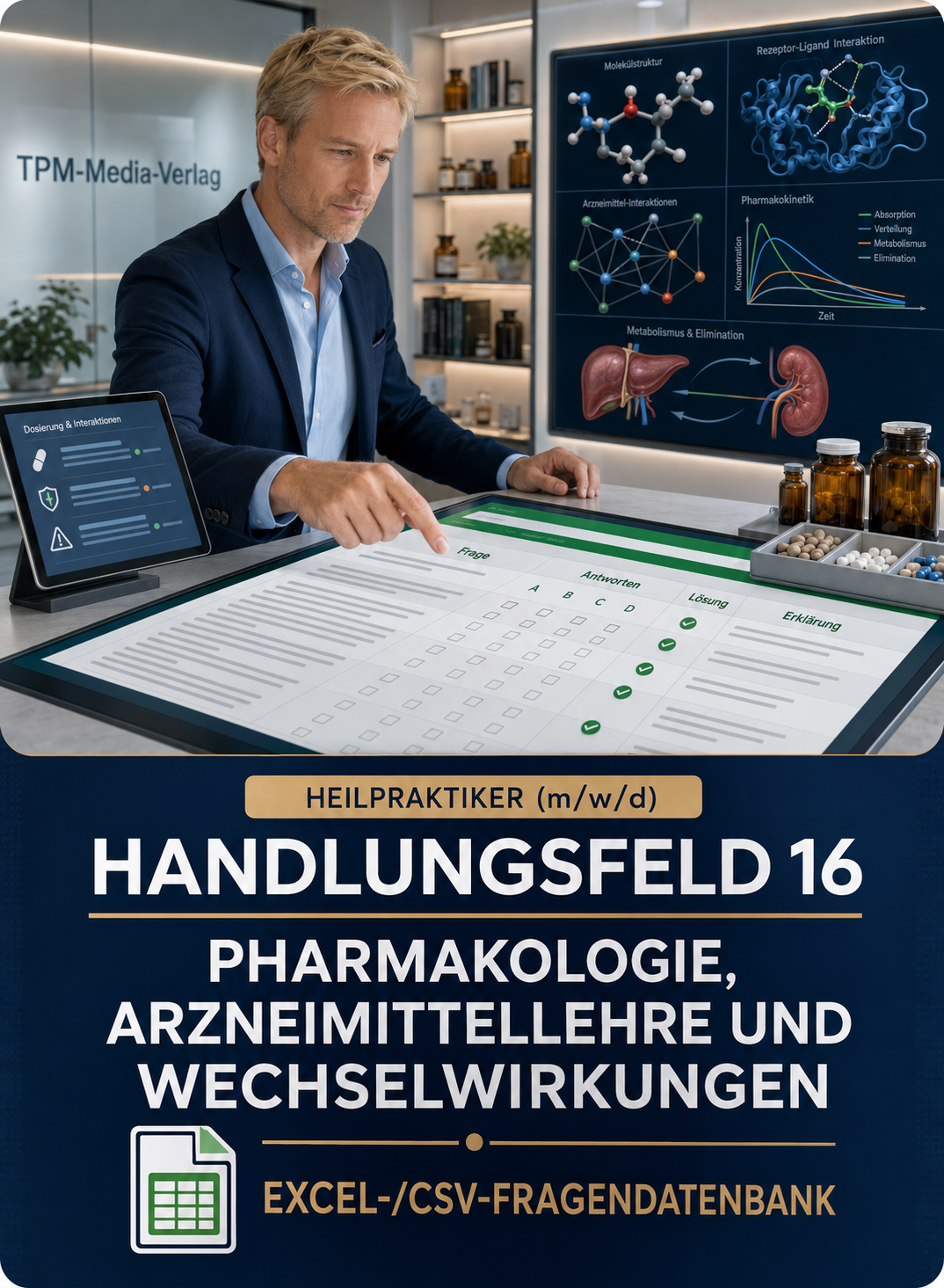 Heilpraktiker - Handlungsfeld 16 gewerbliche Excel-Fragenkatalog Datenbank (Sofort-Download)