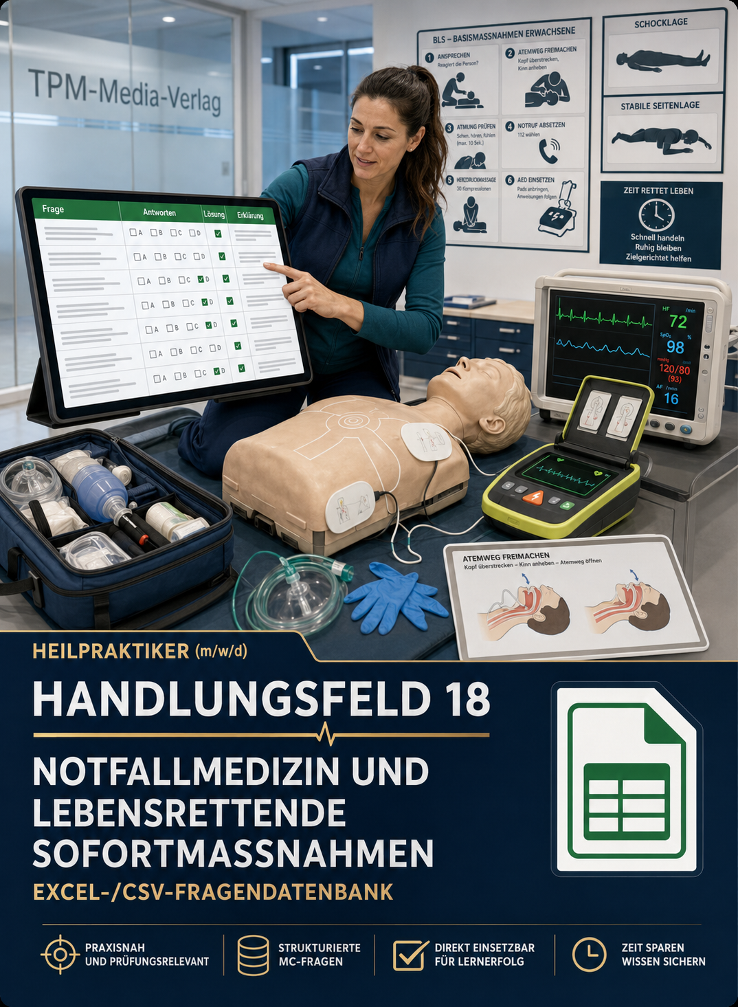 Heilpraktiker - Handlungsfeld 18 gewerbliche Excel-Fragenkatalog Datenbank (Sofort-Download)
