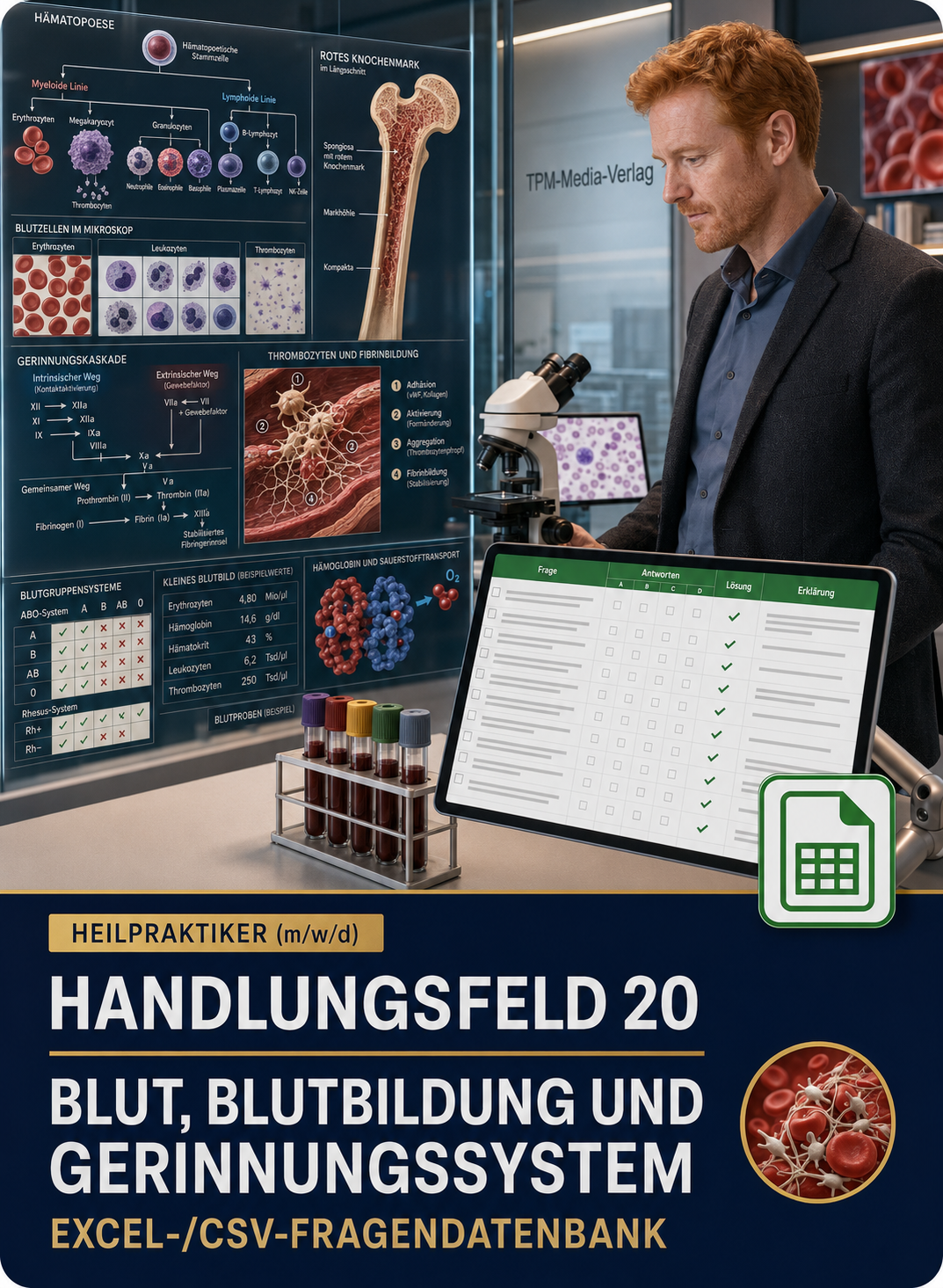 Heilpraktiker - Handlungsfeld 20 gewerbliche Excel-Fragenkatalog Datenbank (Sofort-Download)