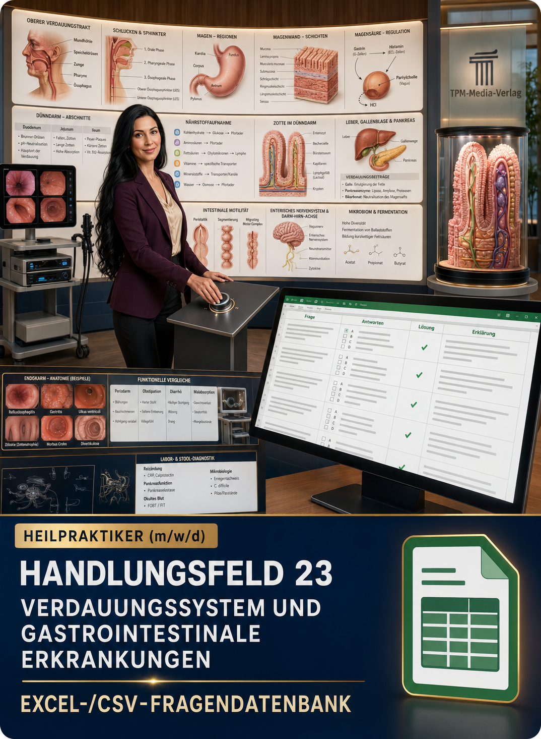 Heilpraktiker - Handlungsfeld 23 gewerbliche Excel-Fragenkatalog Datenbank (Sofort-Download)