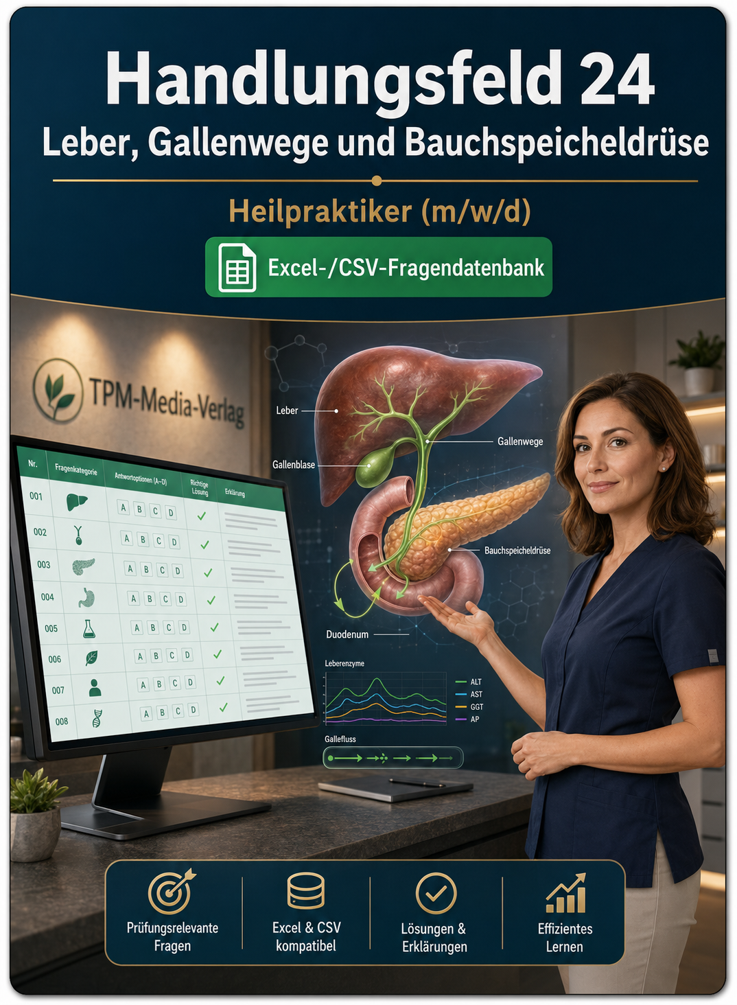 Heilpraktiker - Handlungsfeld 24 gewerbliche Excel-Fragenkatalog Datenbank (Sofort-Download)