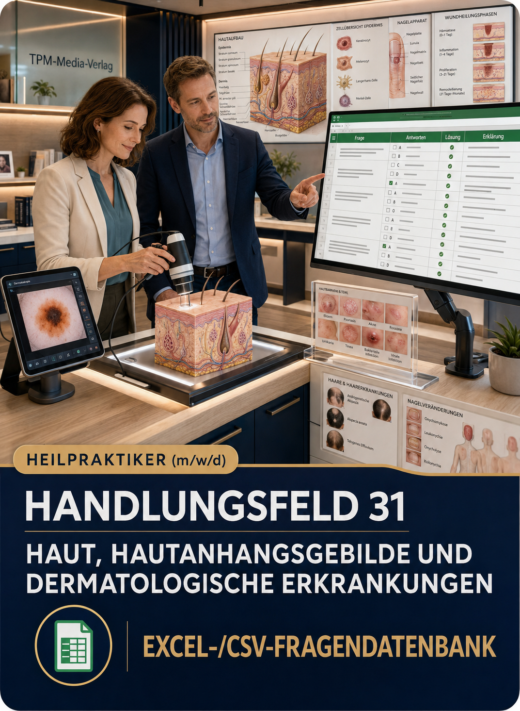 Heilpraktiker - Handlungsfeld 31 gewerbliche Excel-Fragenkatalog Datenbank (Sofort-Download)