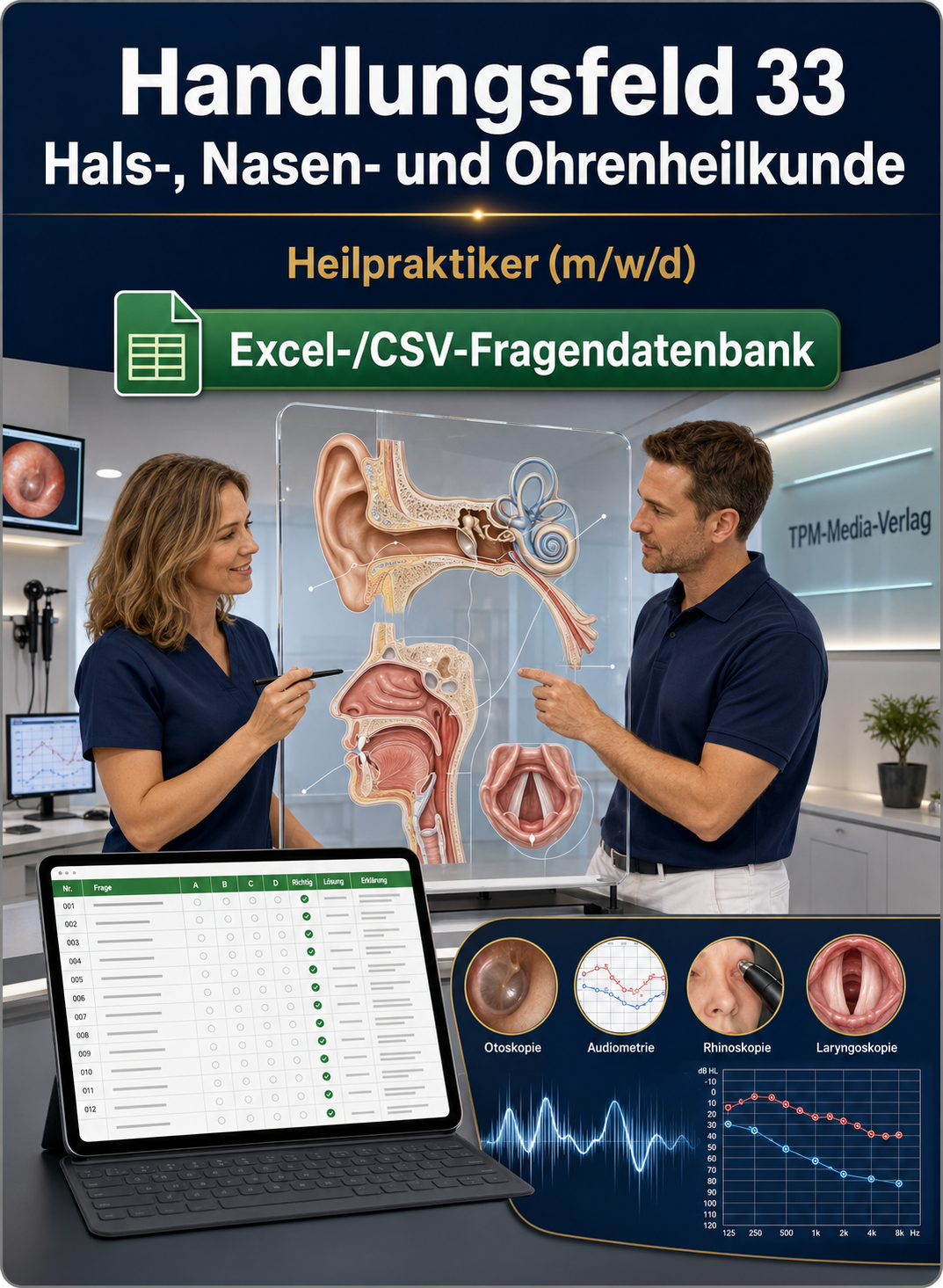 Heilpraktiker - Handlungsfeld 33 gewerbliche Excel-Fragenkatalog Datenbank (Sofort-Download)