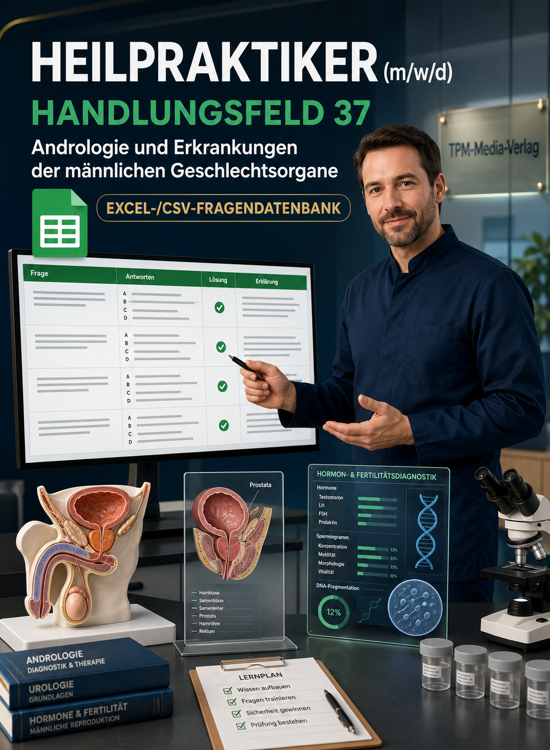 Heilpraktiker - Handlungsfeld 37 gewerbliche Excel-Fragenkatalog Datenbank (Sofort-Download)