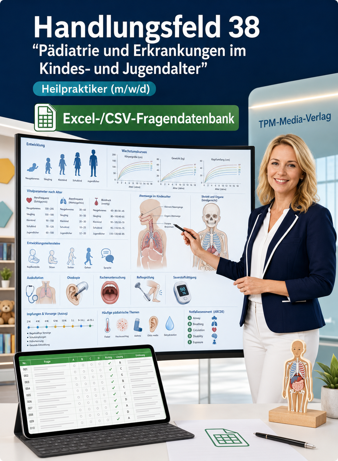 Heilpraktiker - Handlungsfeld 38 gewerbliche Excel-Fragenkatalog Datenbank (Sofort-Download)