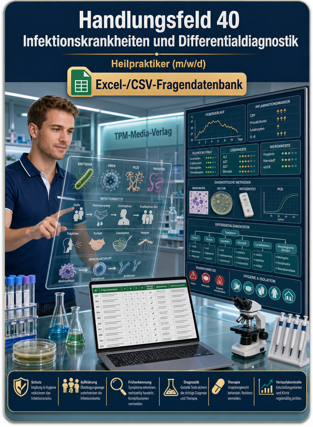 Heilpraktiker - Handlungsfeld 40 gewerbliche Excel-Fragenkatalog Datenbank (Sofort-Download)