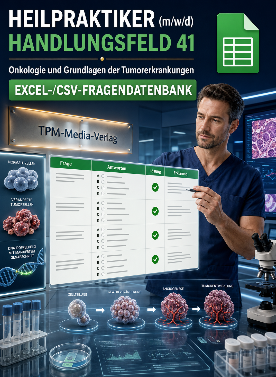 Heilpraktiker - Handlungsfeld 41 gewerbliche Excel-Fragenkatalog Datenbank (Sofort-Download)
