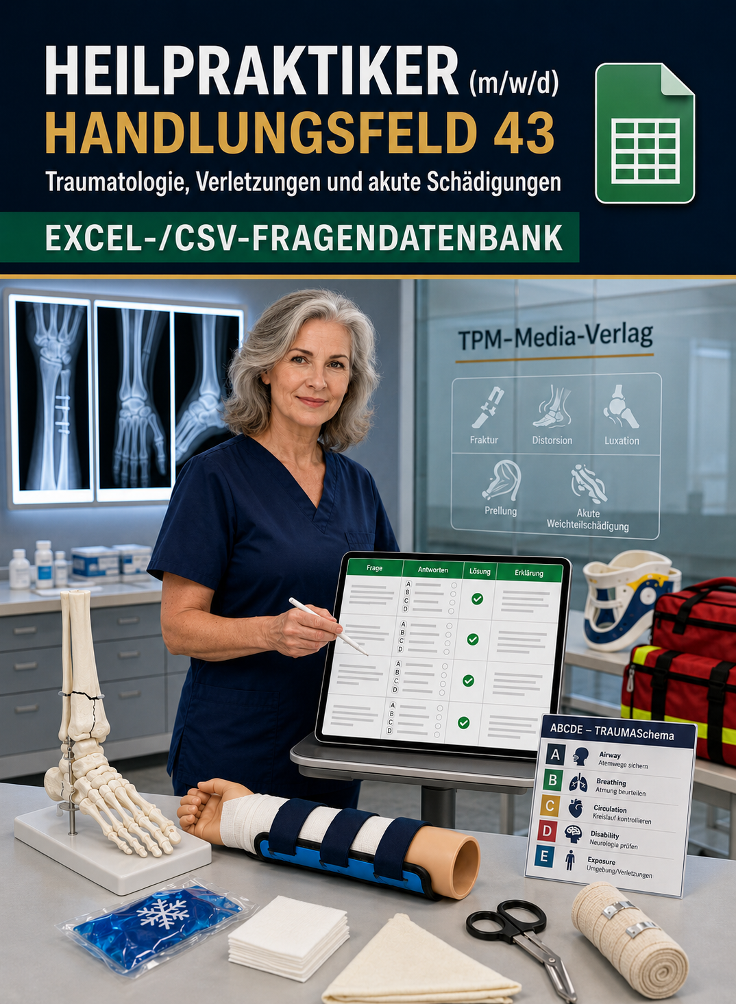 Heilpraktiker - Handlungsfeld 43 gewerbliche Excel-Fragenkatalog Datenbank (Sofort-Download)