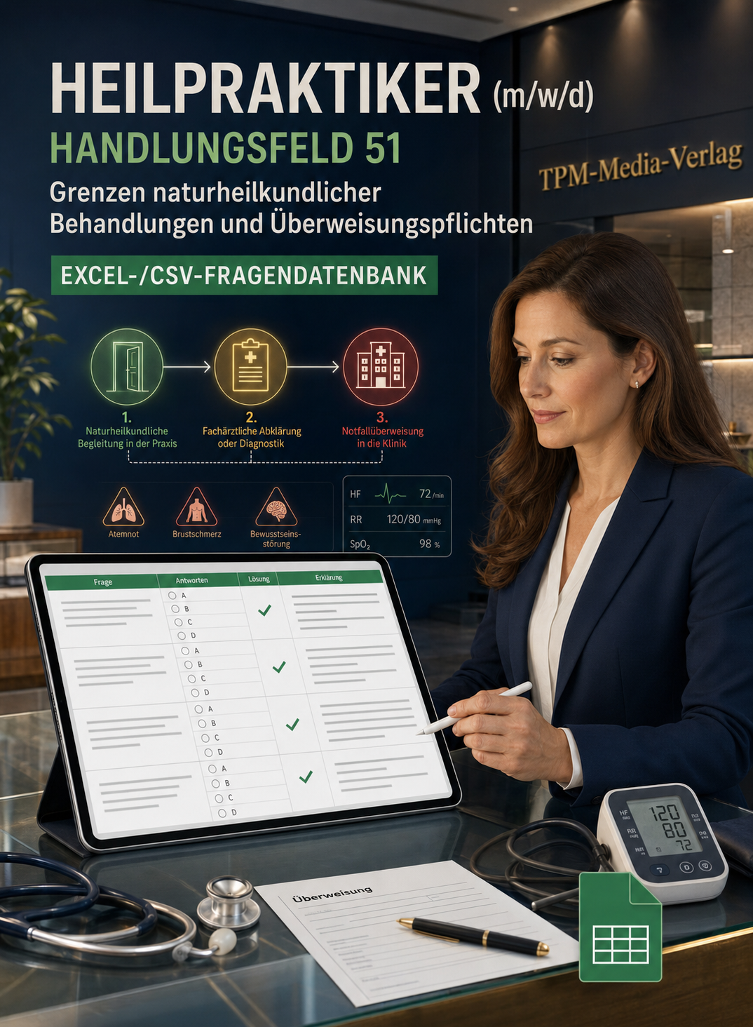 Heilpraktiker - Handlungsfeld 51 gewerbliche Excel-Fragenkatalog Datenbank (Sofort-Download)