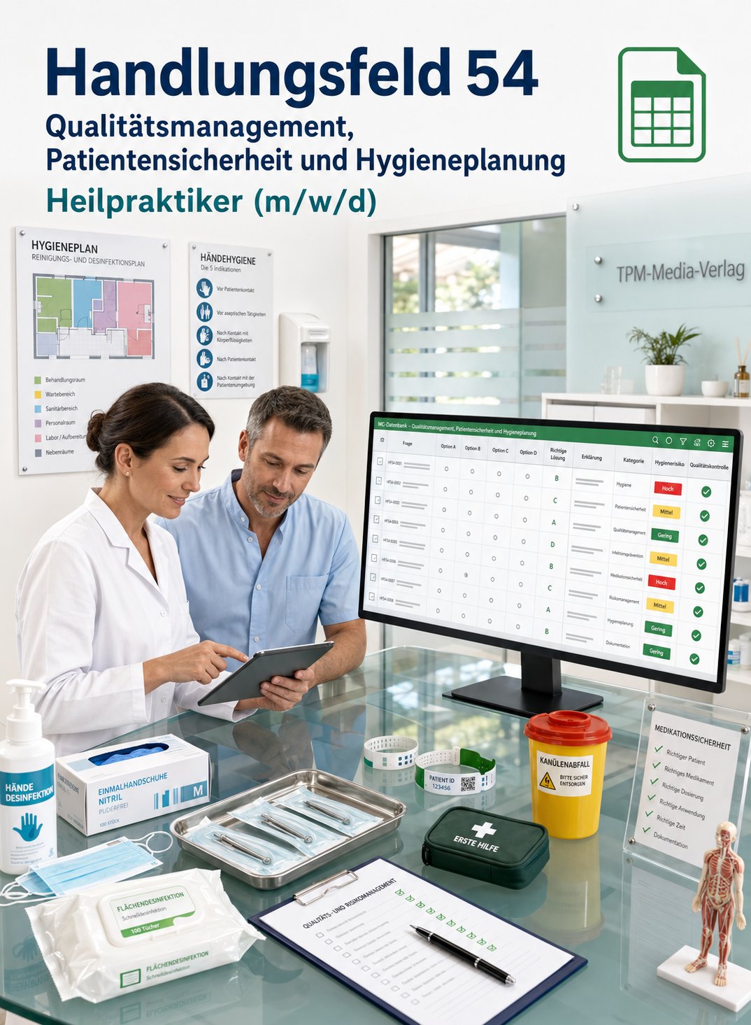 Heilpraktiker - Handlungsfeld 54 gewerbliche Excel-Fragenkatalog Datenbank (Sofort-Download)