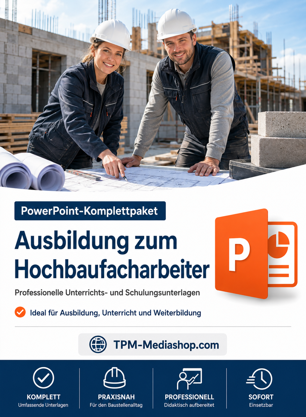 PowerPoint-Komplettpaket - Ausbildung zum Hochbaufacharbeiter (m/w/d)