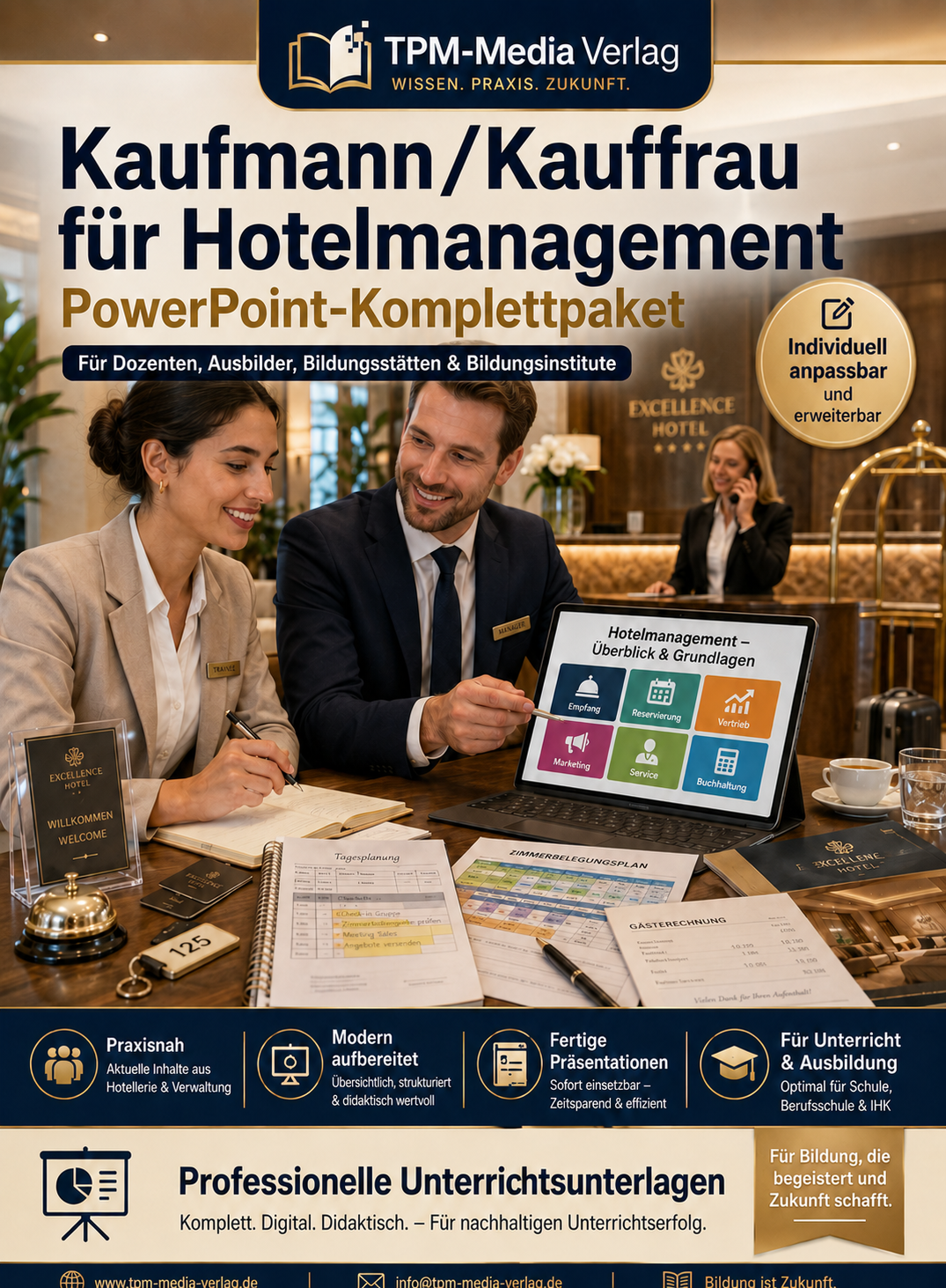 PowerPoint-Komplettpaket für die Ausbildung zum Kaufmann für Hotelmanagement (m/w/d)