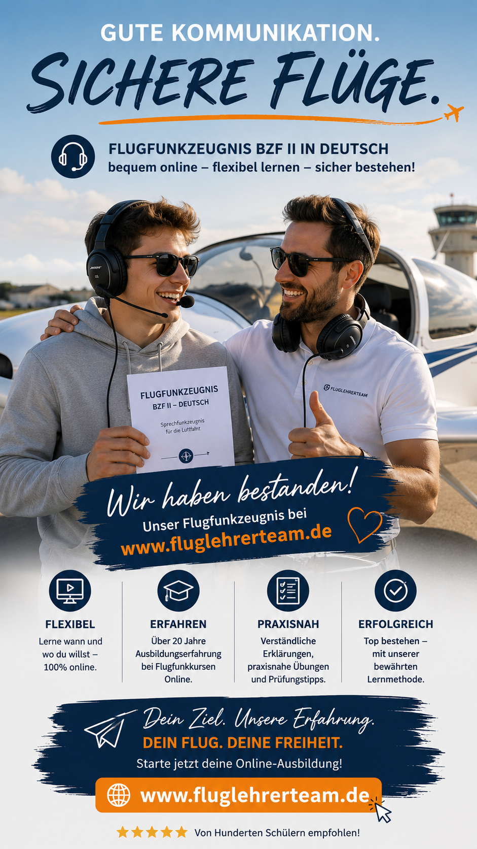 Einzelstundepaket (10 Std.) für BZF II (deutsch) -  Online-Coaching - für www.fluglehrerteam.de - TPM-Media Verlag