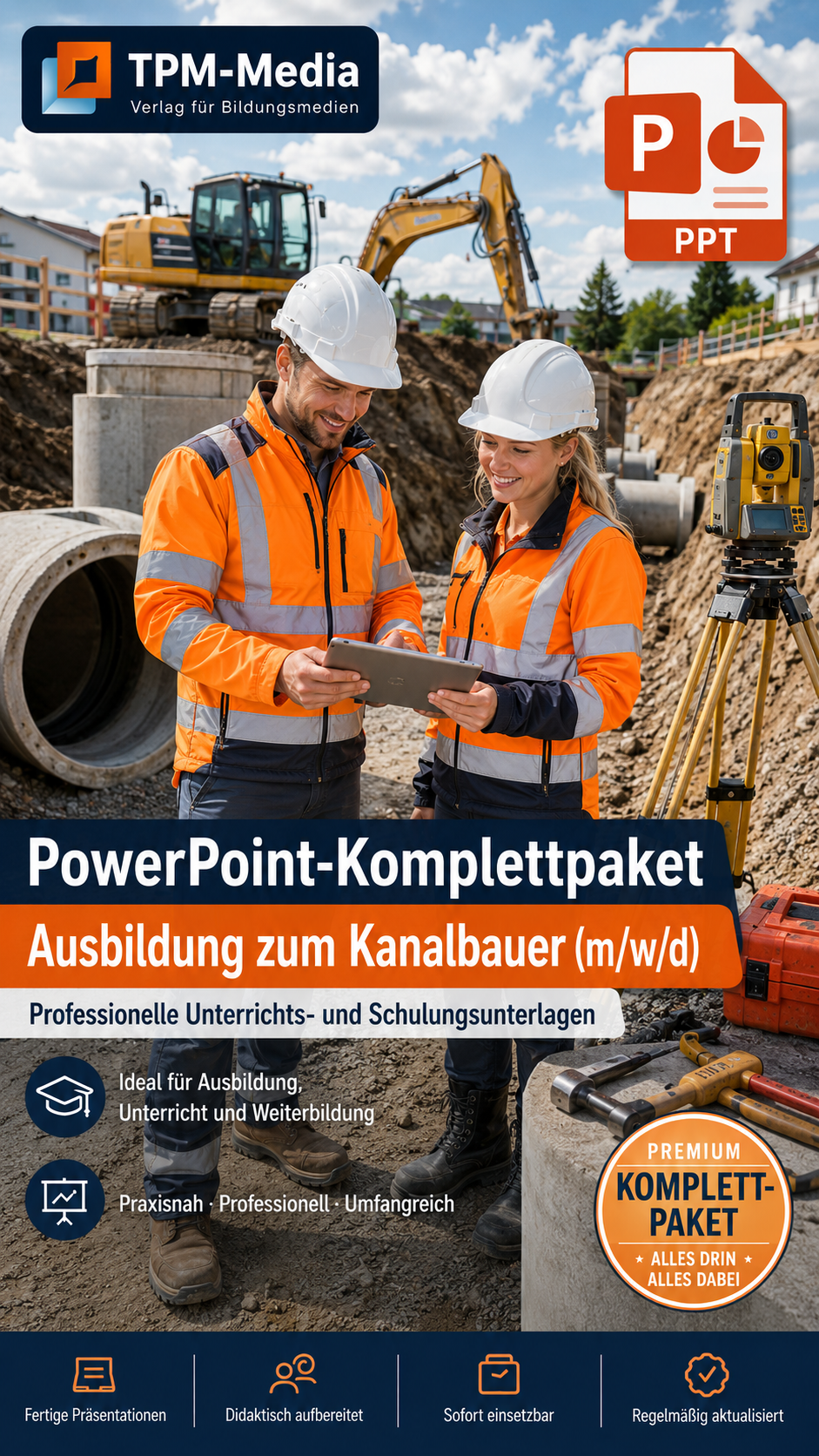 PowerPoint-Komplettpaket - Ausbildung zum Kanalbauer (m/w/d) - TPM-Media Verlag