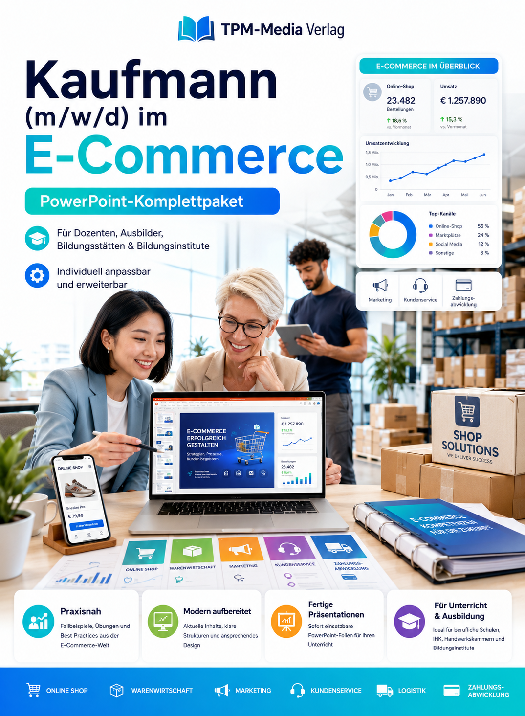 PowerPoint-Komplettpaket für die Ausbildung zum Kaufmann (m/w/d) im E-Commerce