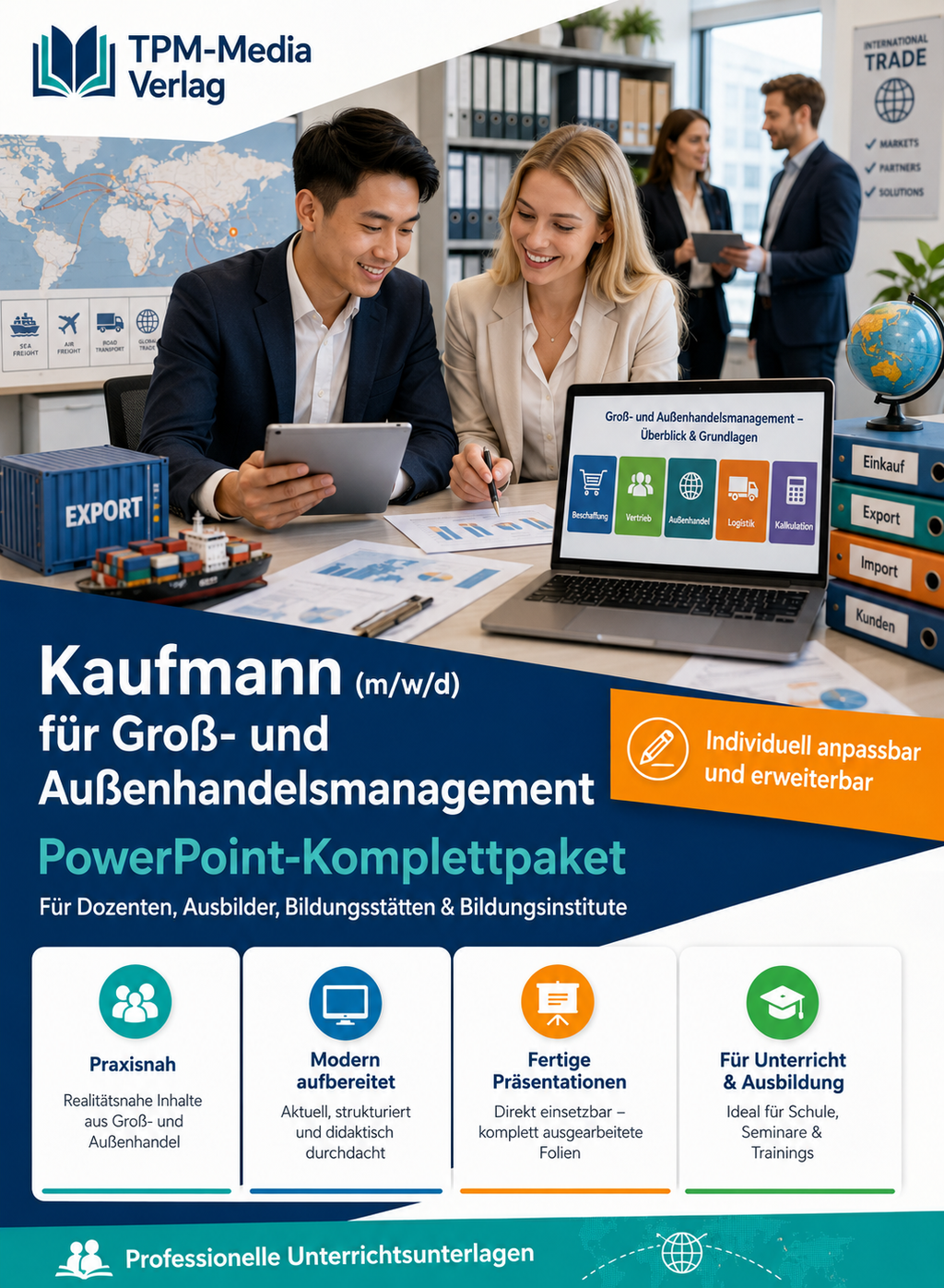 PowerPoint-Komplettpaket für die Ausbildung zum Kaufmann (m/w/d) für Groß- u. Außenhandelsmanagement