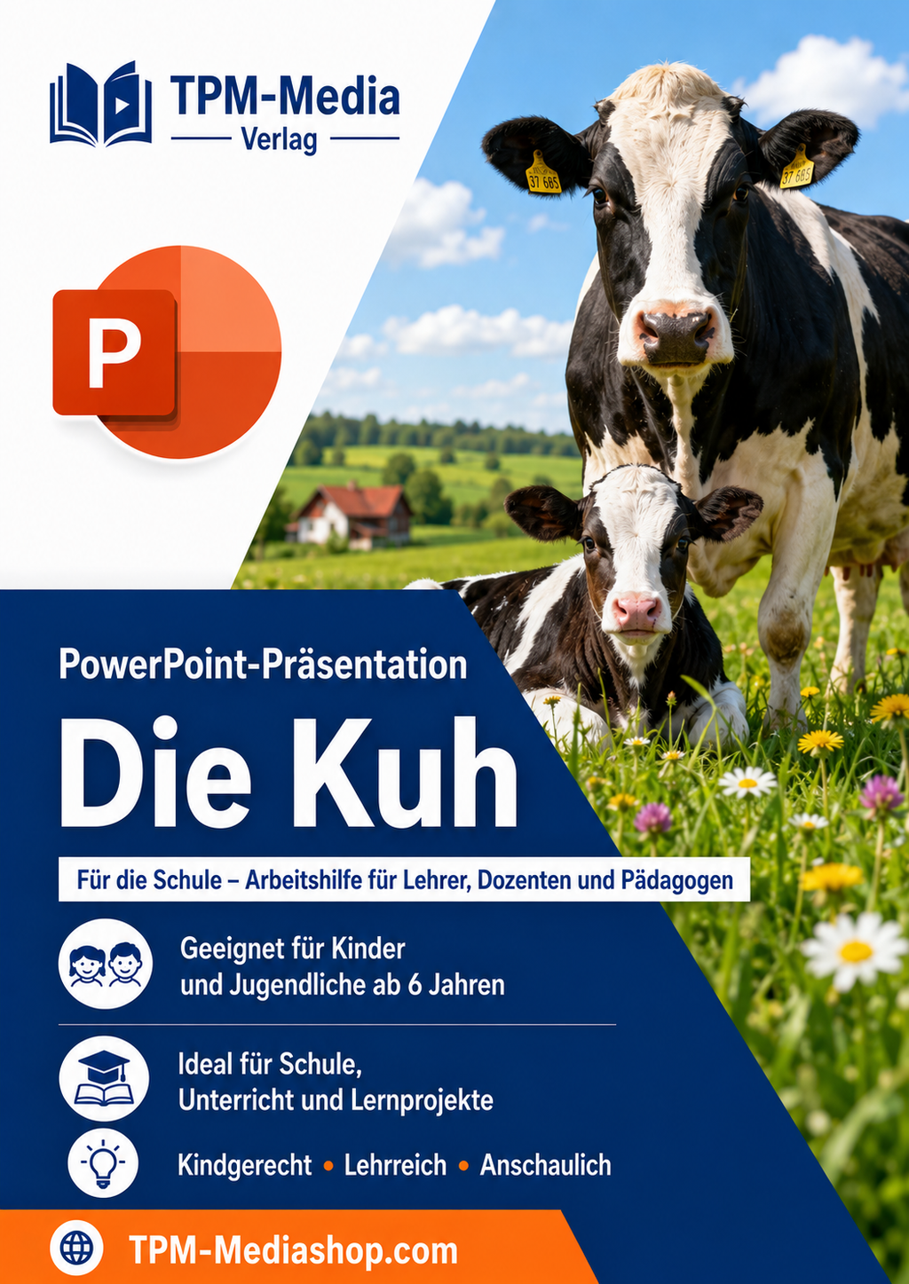 Kühe PowerPoint Präsentation für den Schuleinsatz - Download-Version