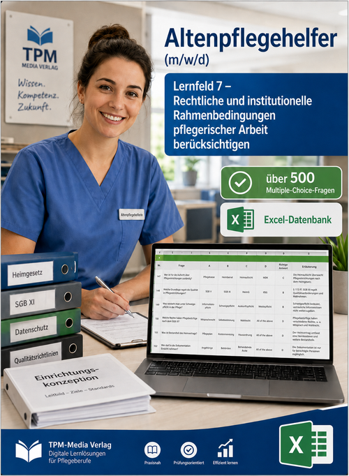 Altenpflegehelfer - Lernfeld 7 gewerbliche Excel-Fragenkatalog Datenbank (Sofort-Download)