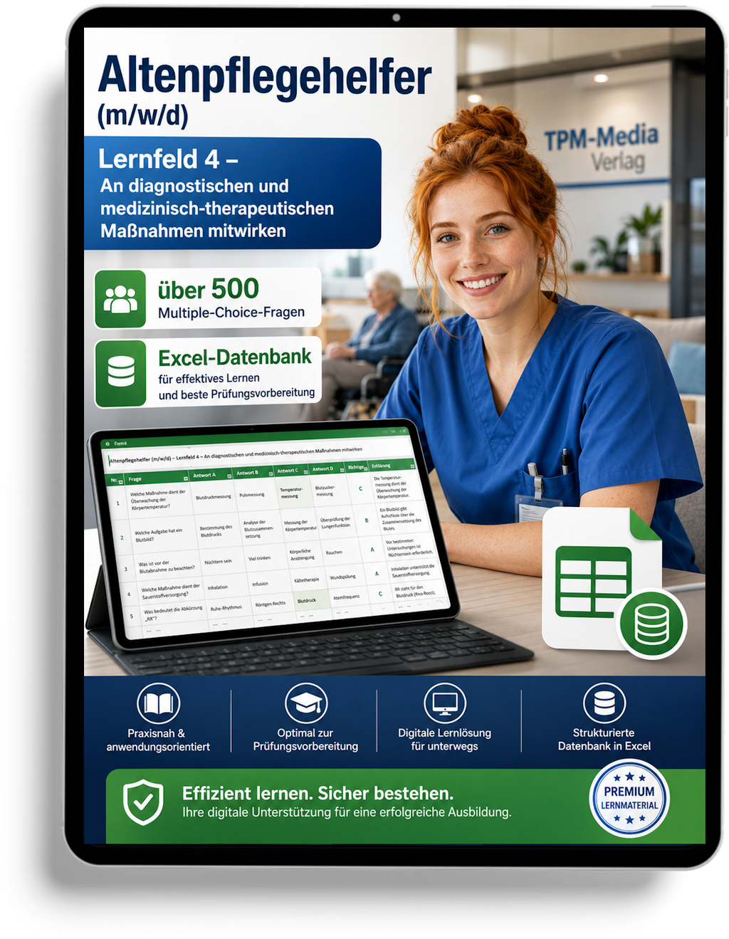 Altenpflegehelfer - Lernfeld 4 gewerbliche Excel-Fragenkatalog Datenbank (Sofort-Download)