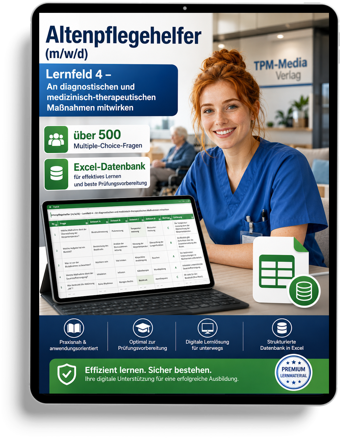 Altenpflegehelfer - Lernfeld 4 gewerbliche Excel-Fragenkatalog Datenbank (Sofort-Download)