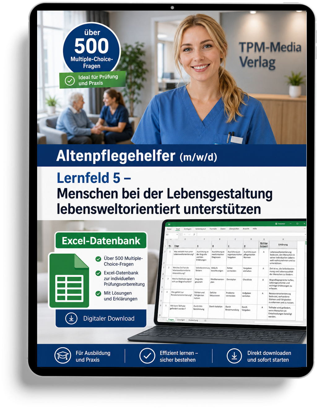 Altenpflegehelfer - Lernfeld 5 gewerbliche Excel-Fragenkatalog Datenbank (Sofort-Download)