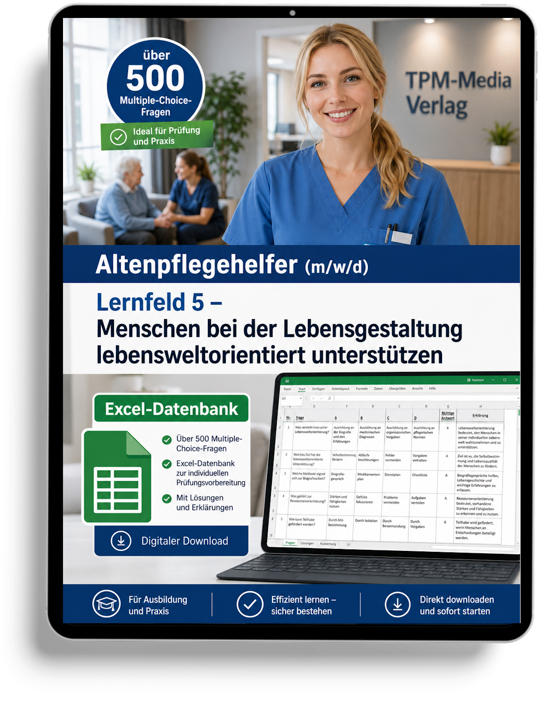 Altenpflegehelfer - Lernfeld 5 gewerbliche Excel-Fragenkatalog Datenbank (Sofort-Download)