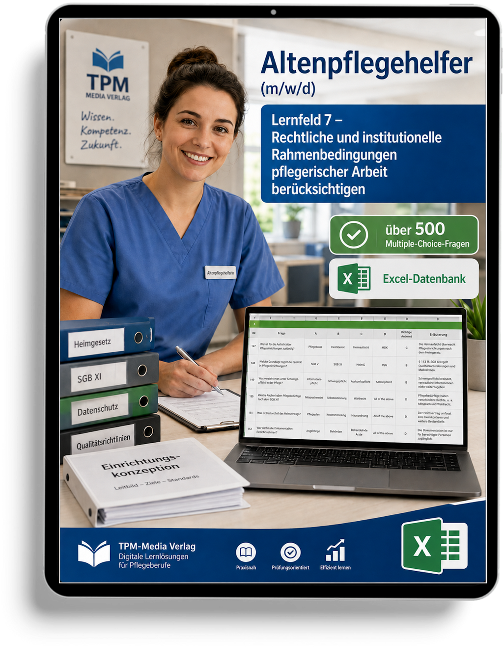 Altenpflegehelfer - Lernfeld 7 gewerbliche Excel-Fragenkatalog Datenbank (Sofort-Download)
