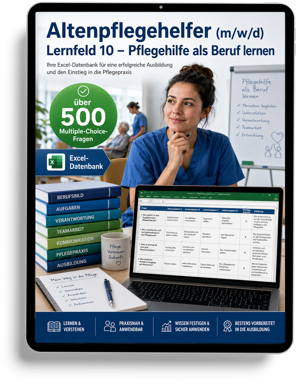 Altenpflegehelfer - Lernfeld 10 gewerbliche Excel-Fragenkatalog Datenbank (Sofort-Download)