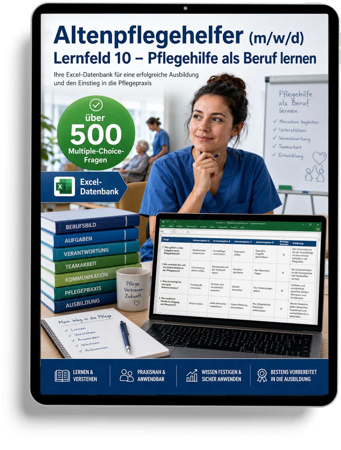 Altenpflegehelfer - Lernfeld 10 gewerbliche Excel-Fragenkatalog Datenbank (Sofort-Download)