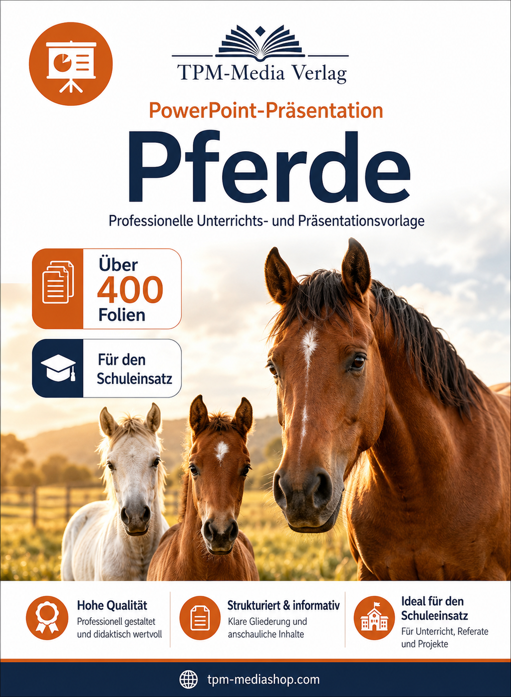 Pferde PowerPoint Präsentation herunterladen - Schulfreundliche Download-Version für den Einsatz im Unterricht
