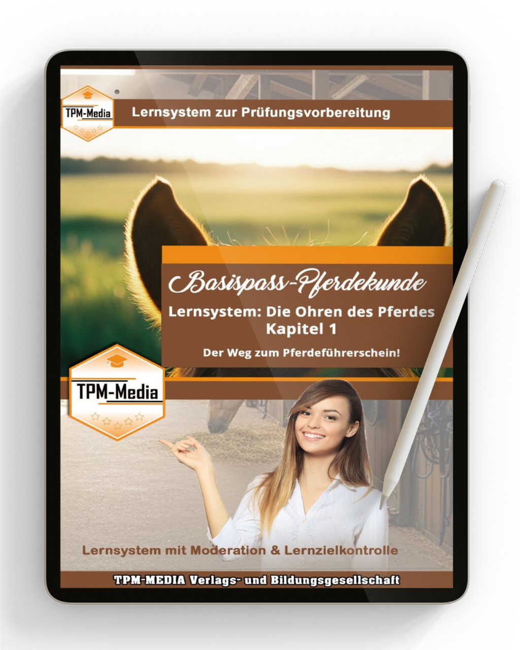 Lernsystem Basispass-Pferdekunde - Kapitel 1 - Die Ohren des Pferdes Lernsoftware Pferdeführerschein Umgang (FN) Download für Windows - TPM-Media Verlag