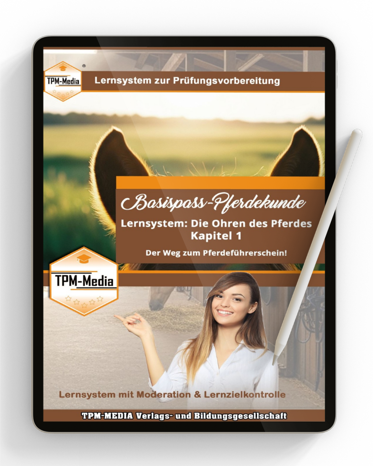 Lernsystem Basispass-Pferdekunde - Kapitel 1 - Die Ohren des Pferdes Lernsoftware Pferdeführerschein Umgang (FN) Download für Windows - TPM-Media Verlag