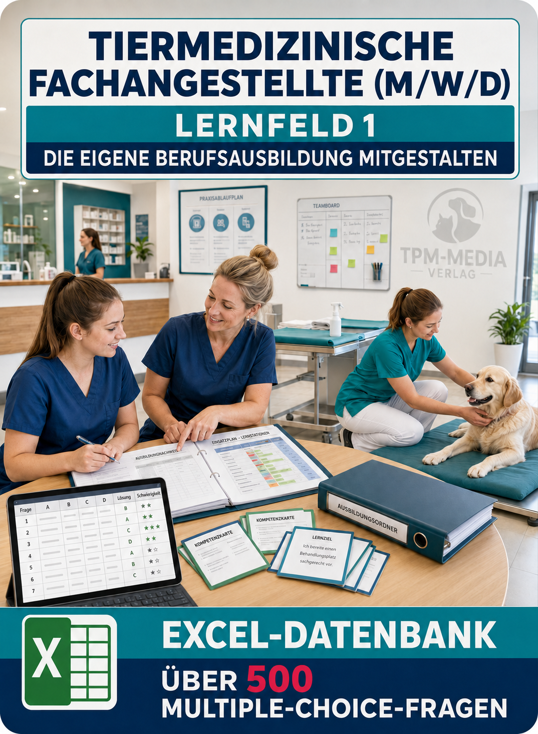 Tiermedizinischer Fachangestellte - Lernfeld 1 gewerbliche Excel-Fragenkatalog Datenbank (Sofort-Download)
