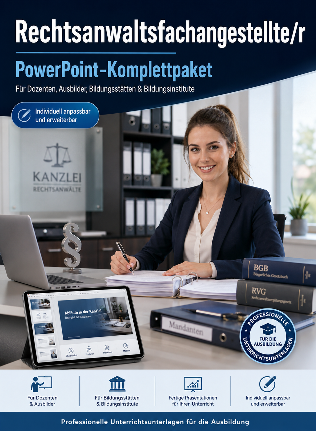 PowerPoint-Komplettpaket für die Ausbildung zur Rechtsanwaltsfachangestellte/r