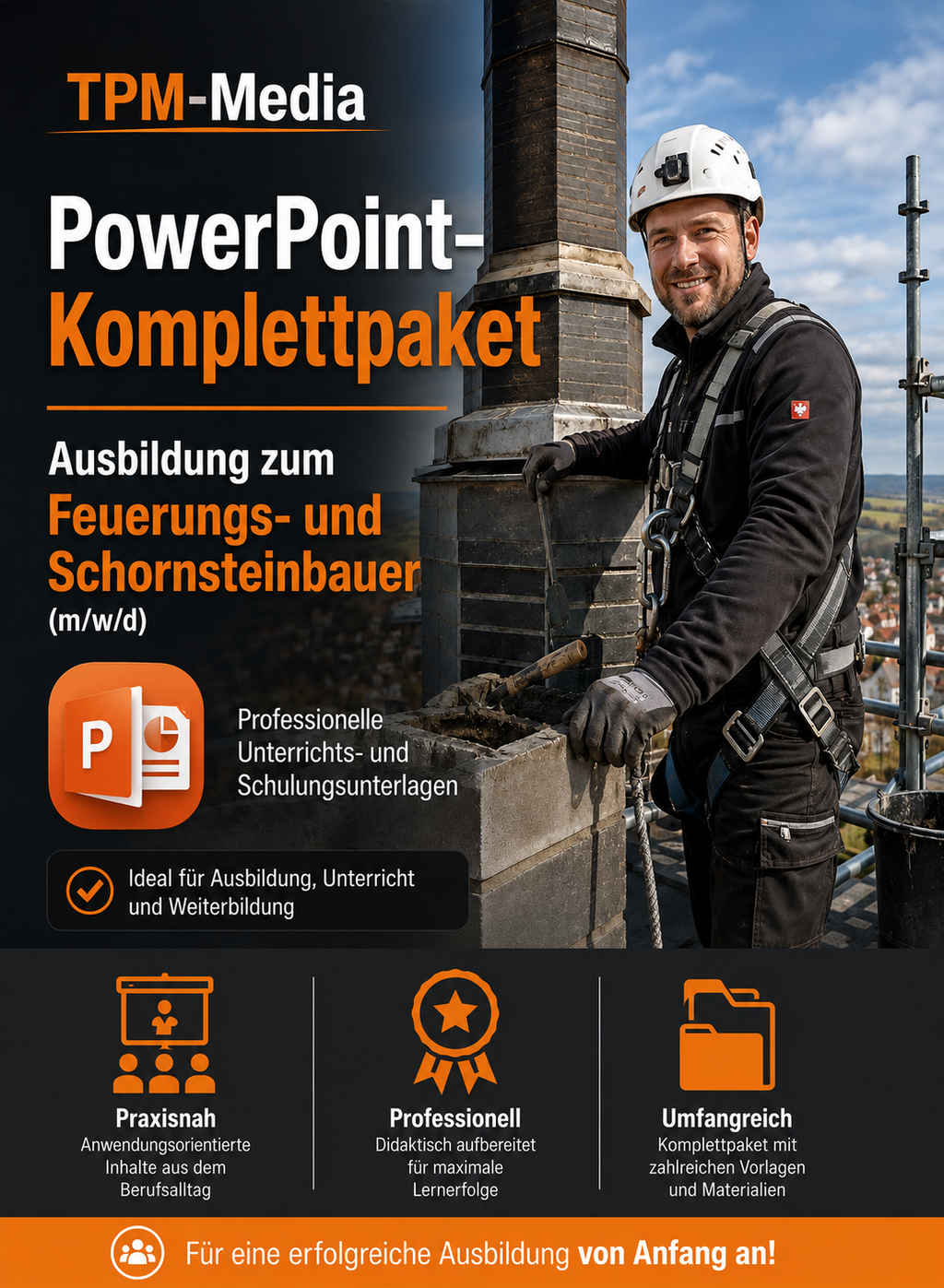 PowerPoint-Ausbildung Feuerungs- und Schornsteinbauer Komplettpaket für die Ausbildung (m/w/d)