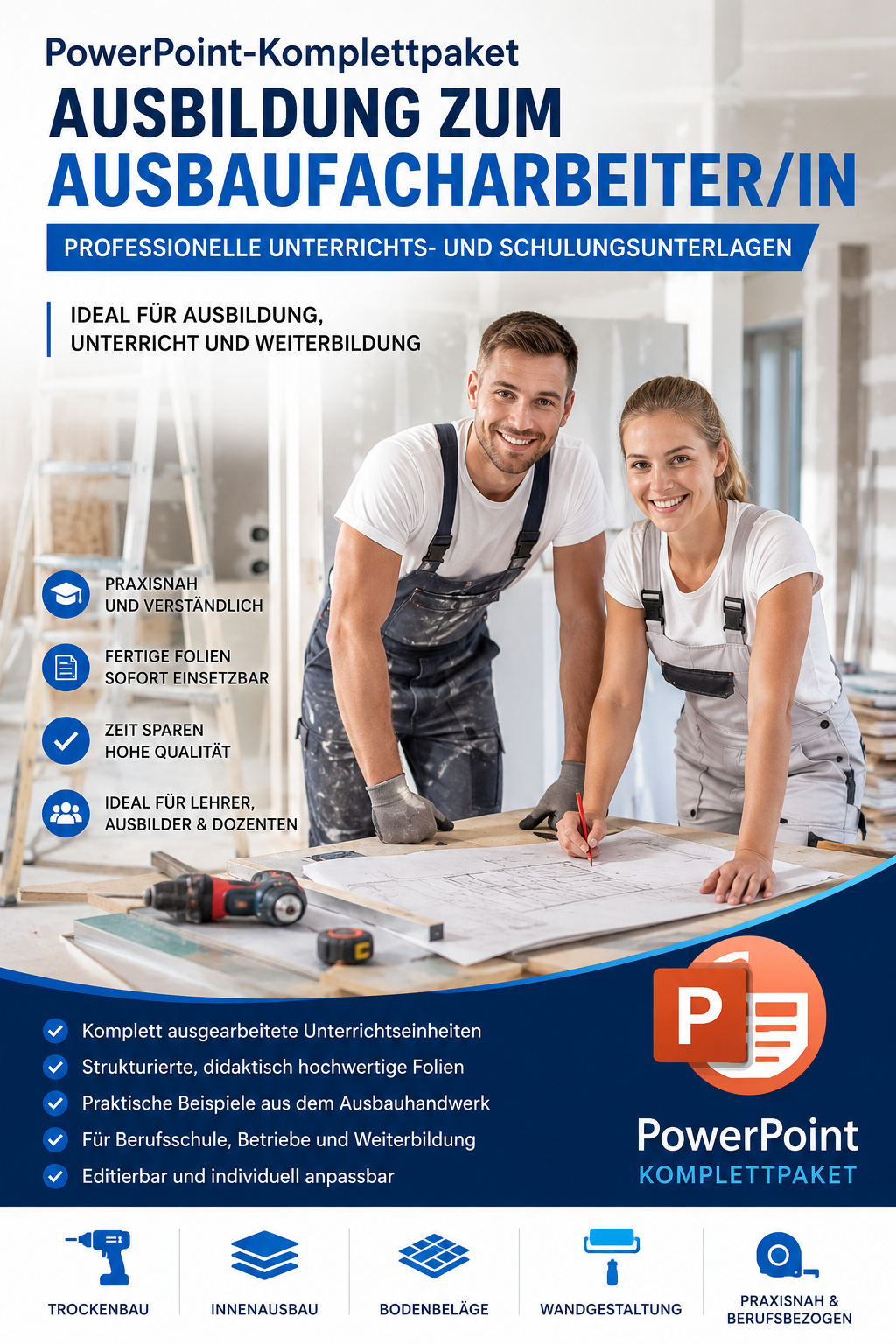 PowerPoint-Komplettpaket - Ausbildung zum Ausbaufacharbeiter/in - TPM-Media Verlag