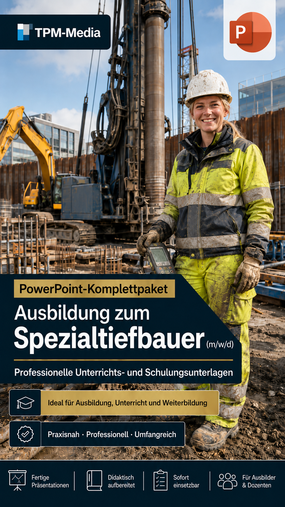 PowerPoint-Komplettpaket für die Ausbildung zum Spezialtiefbauer (m/w/d) - TPM-Media Verlag
