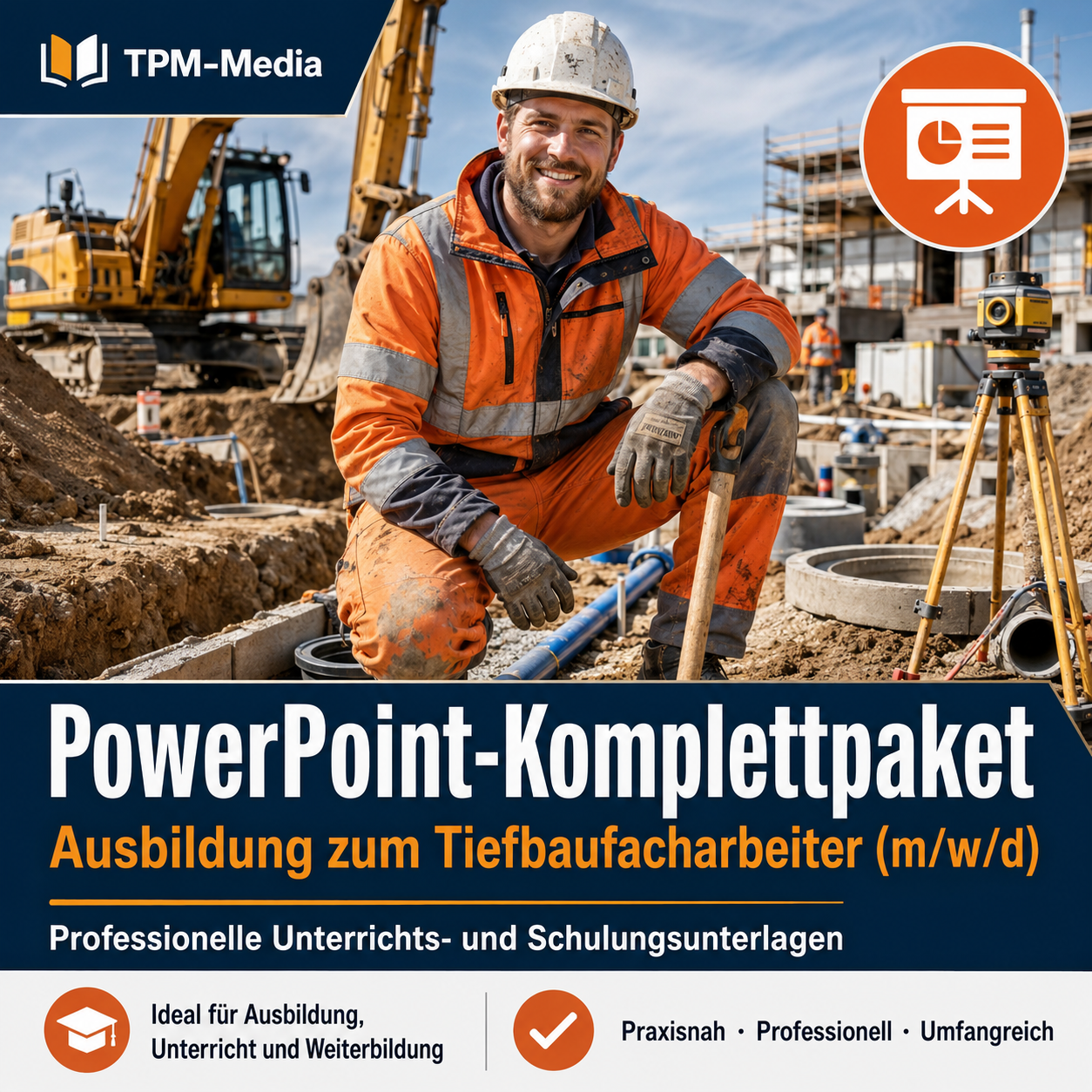 PowerPoint-Komplettpaket für die Ausbildung zum Tiefbaufacharbeiter/-in - TPM-Media Verlag