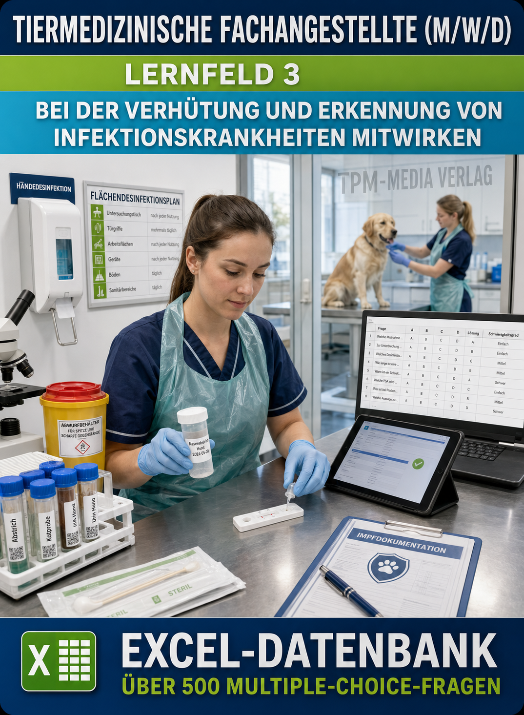 Tiermedizinischer Fachangestellte - Lernfeld 3 gewerbliche Excel-Fragenkatalog Datenbank (Sofort-Download)