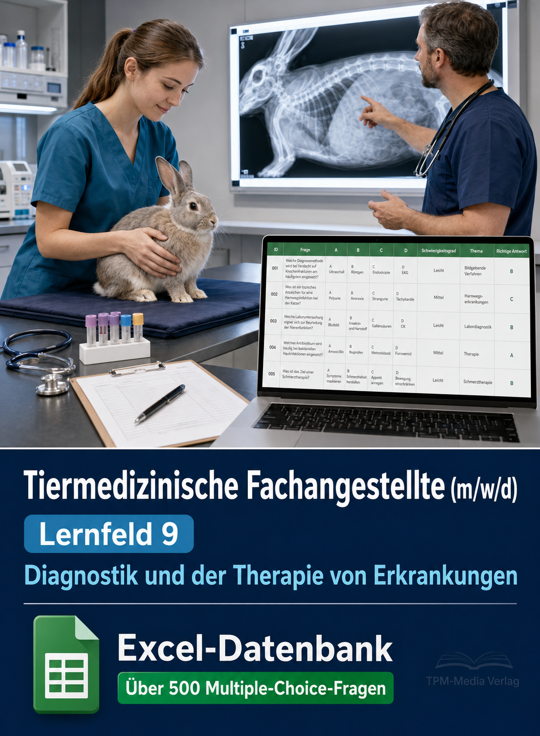 Tiermedizinischer Fachangestellte - Lernfeld 9 gewerbliche Excel-Fragenkatalog Datenbank (Sofort-Download)