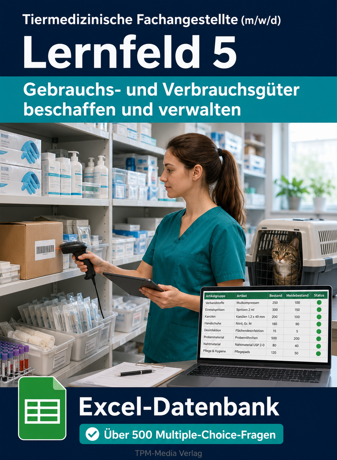 Tiermedizinischer Fachangestellte - Lernfeld 5 gewerbliche Excel-Fragenkatalog Datenbank (Sofort-Download)