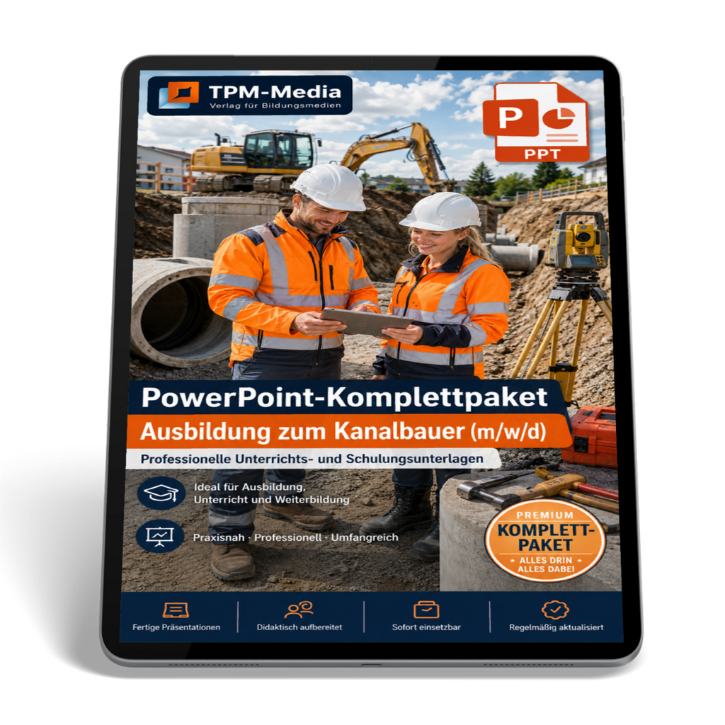 PowerPoint-Komplettpaket - Ausbildung zum Kanalbauer (m/w/d) - TPM-Media Verlag