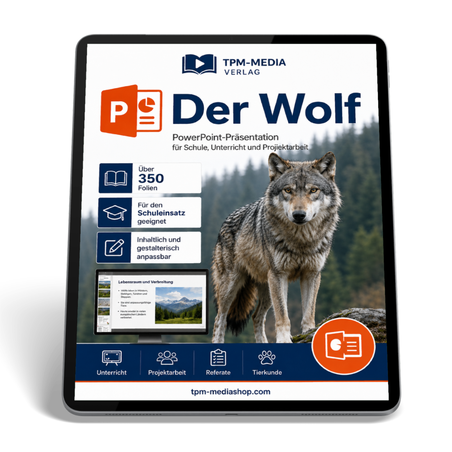 Der Wolf PowerPoint Präsentation Schule - Download-Version für den Schuleinsatz