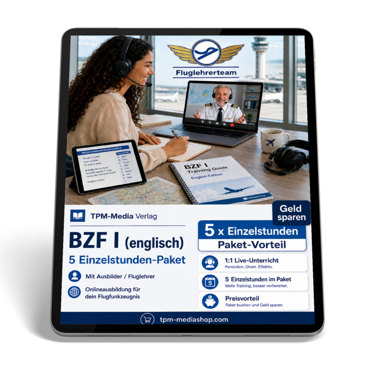 Einzelstundepaket BZF I Online-Coaching (5 Std.) für Deutsch/Englisch - www.fluglehrerteam.de