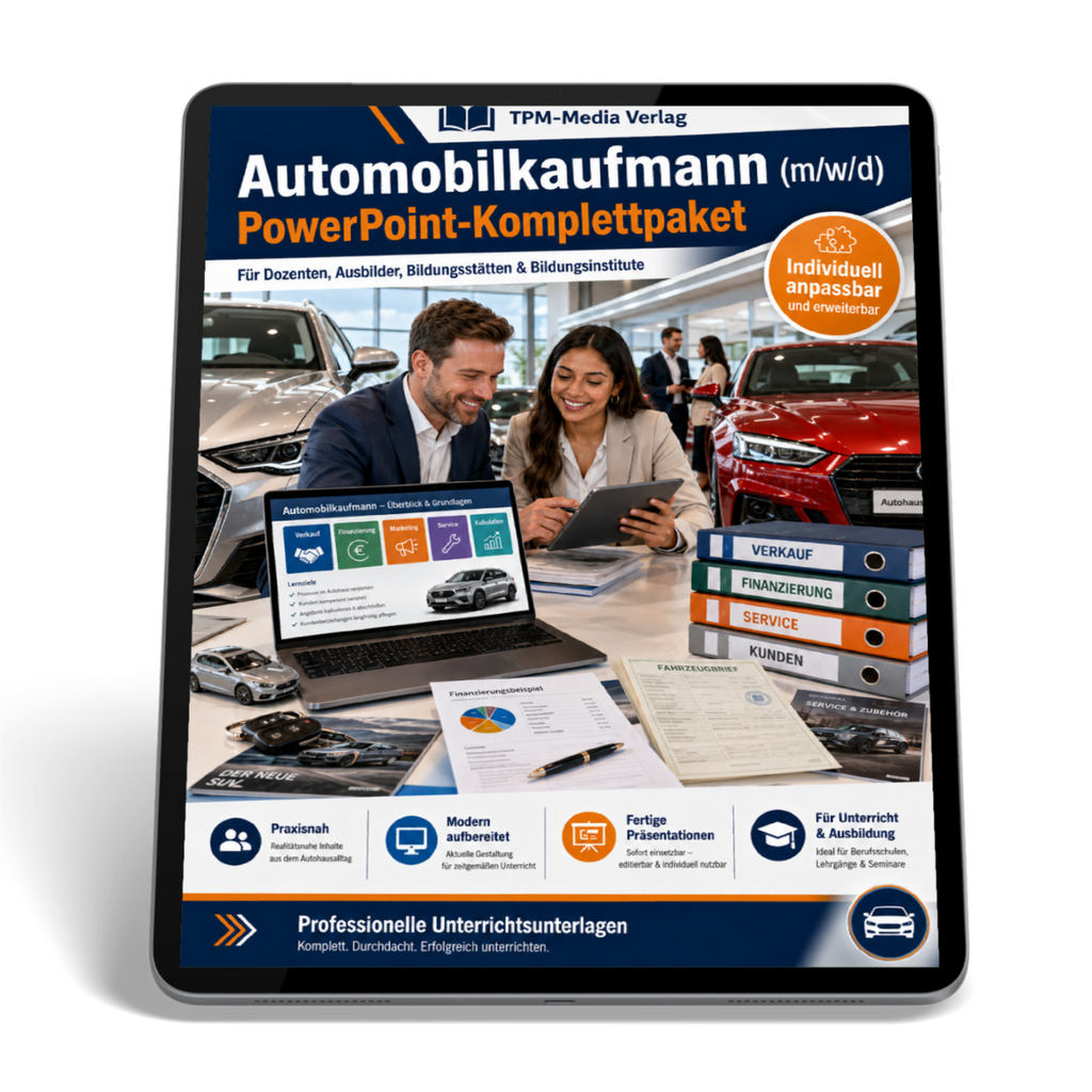 PowerPoint-Komplettpaket für die Ausbildung zum Automobilkaufmann (m/w/d)