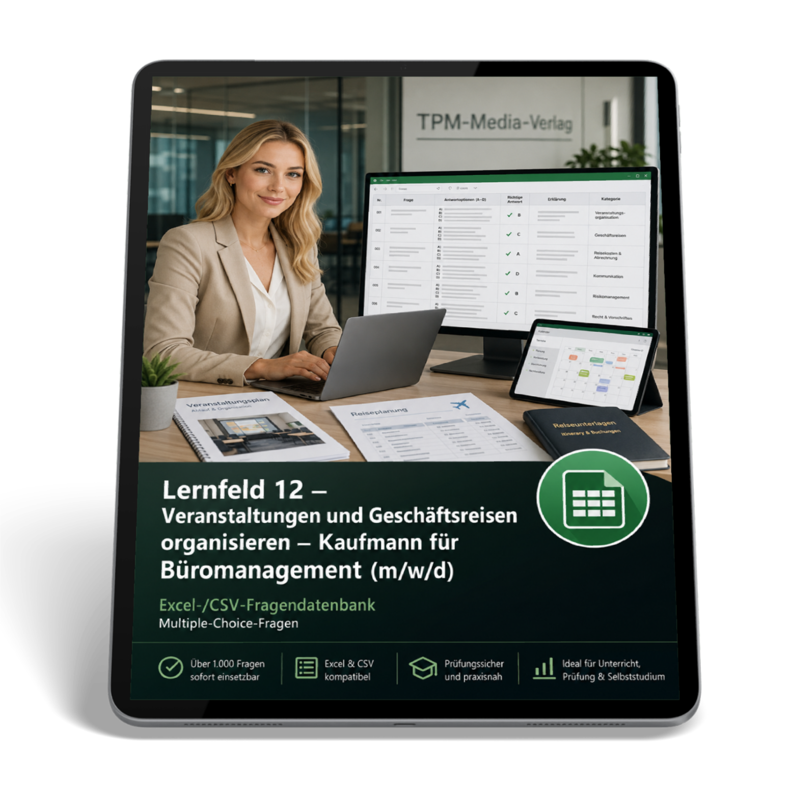 Kaufmann für Büromanagement - Lernfeld 12 gewerbliche Excel-Fragenkatalog Datenbank (Sofort-Download)