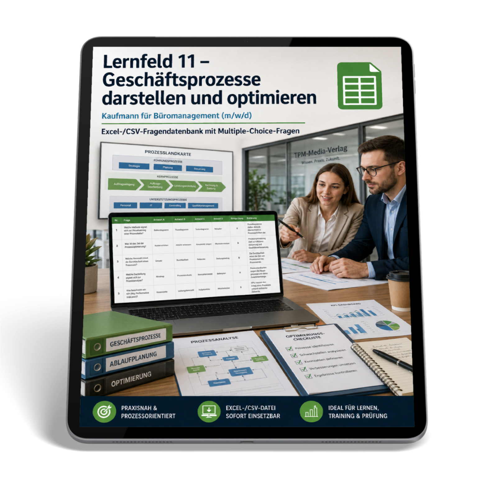 Kaufmann für Büromanagement - Lernfeld 11 gewerbliche Excel-Fragenkatalog Datenbank (Sofort-Download)