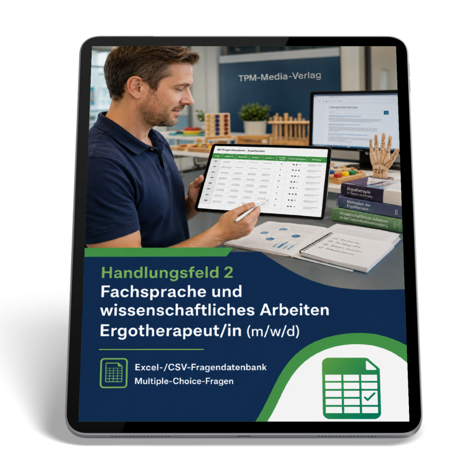 Ergotherapeut - Handlungsfeld 2 gewerbliche Excel-Fragenkatalog Datenbank (Sofort-Download)