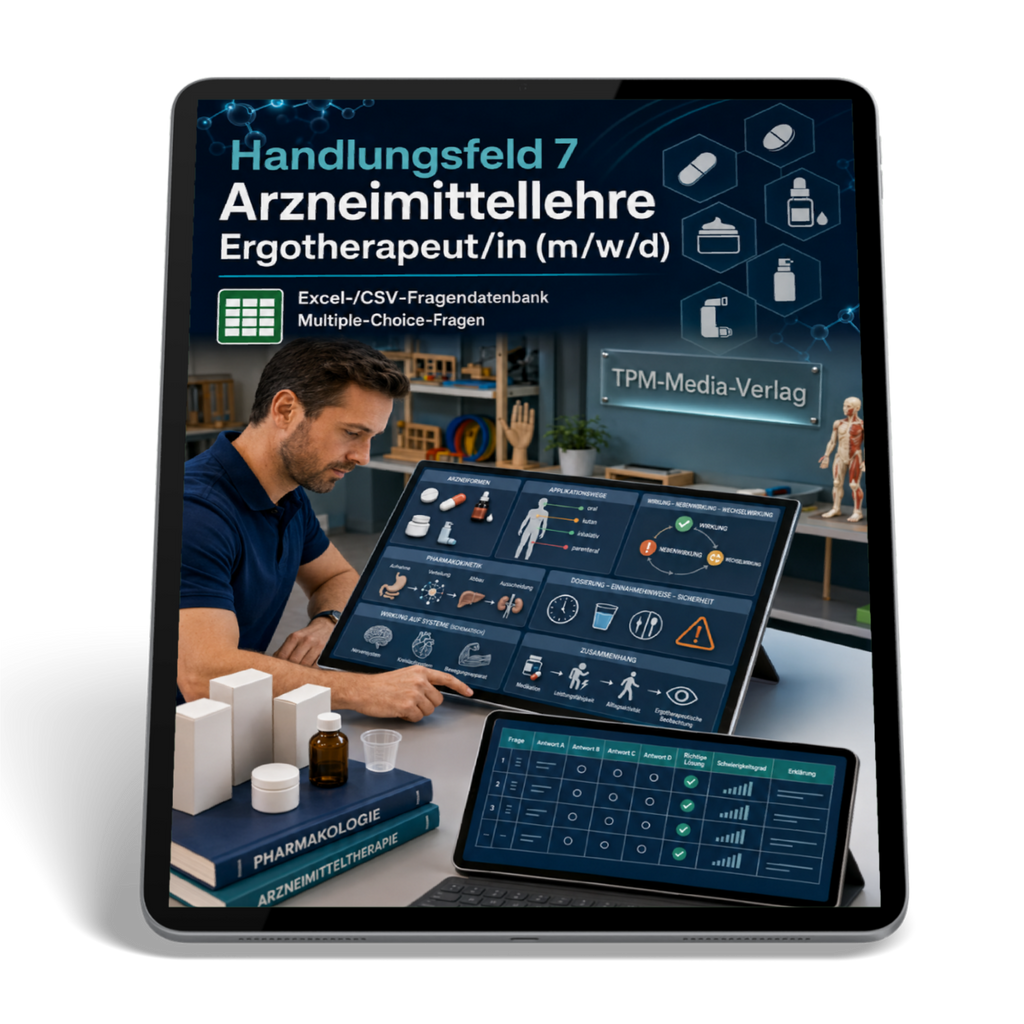 Ergotherapeut - Handlungsfeld 7 gewerbliche Excel-Fragenkatalog Datenbank (Sofort-Download)