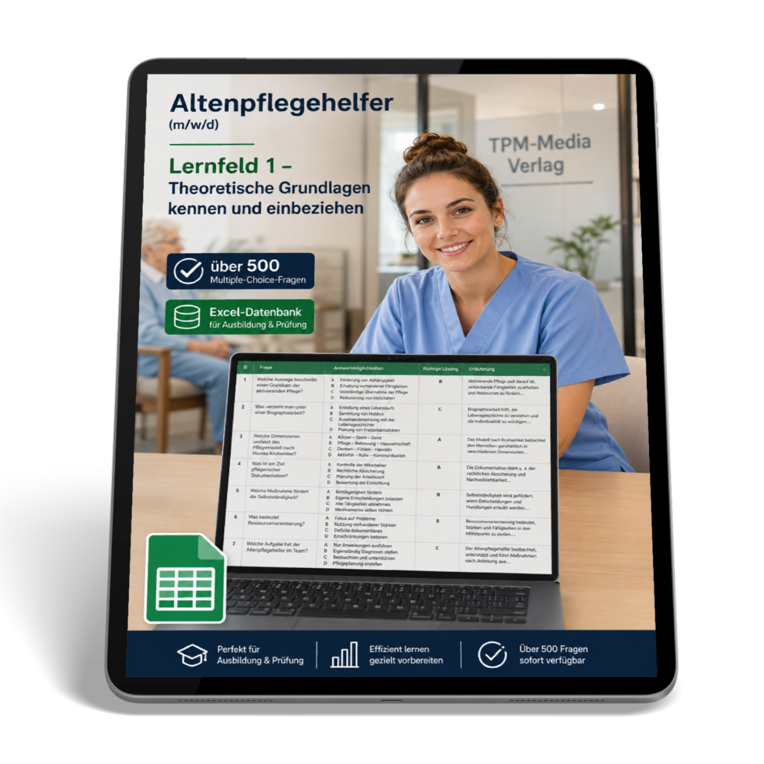 Altenpflegehelfer - Lernfeld 1 gewerbliche Excel-Fragenkatalog Datenbank (Sofort-Download)
